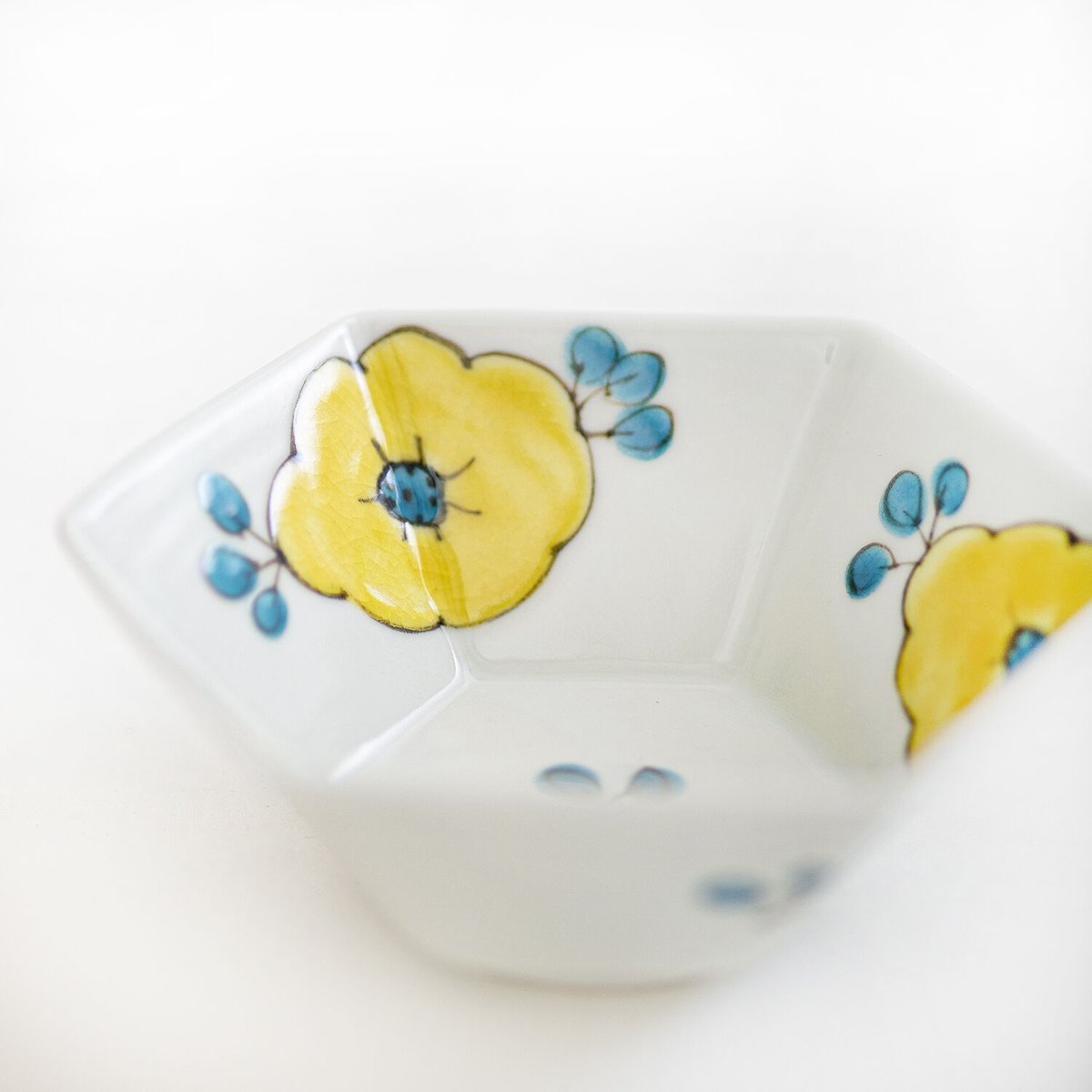 色絵牡丹六角小鉢 | nao uchimura 内村七生