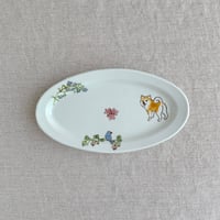 柴犬楕円皿(小)