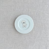 トイプードル（白）豆皿