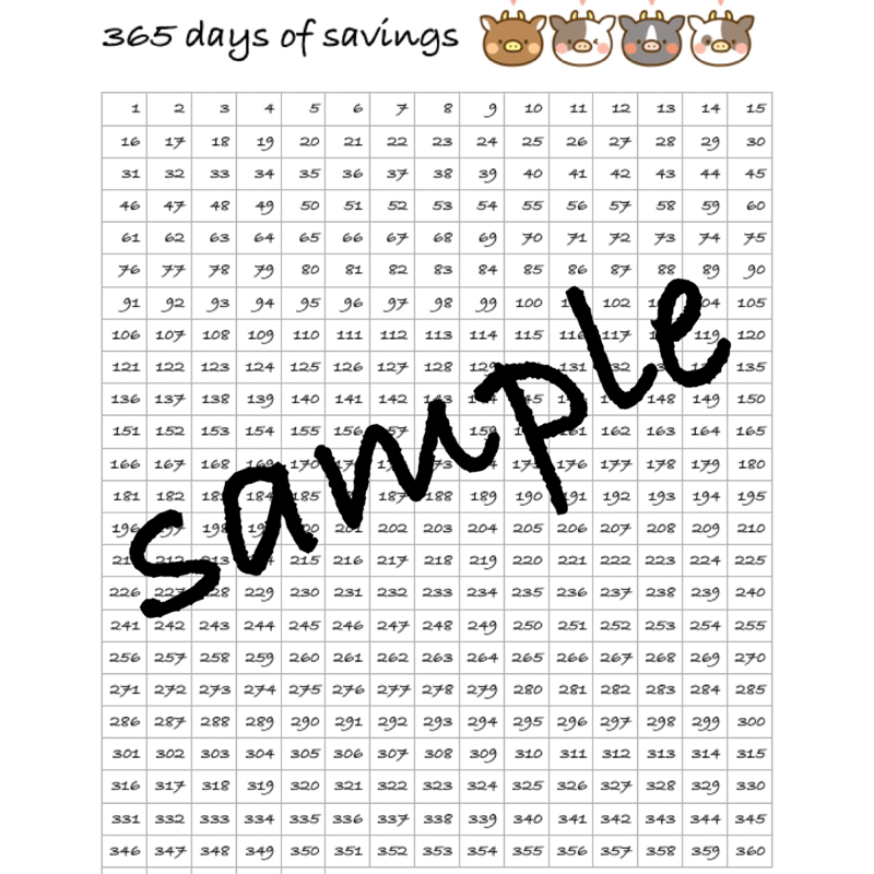 ♡オーダーページ♡365マス貯金 ハンドメイド 貯金シート 66795円 厚く 