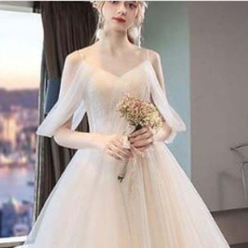 ☆S(7号)☆ネットチュールのオフショルダードレス(OPN2699  