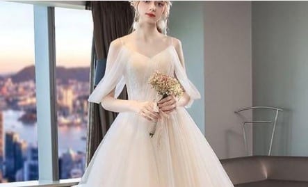 ☆S(7号)☆ネットチュールのオフショルダードレス(OPN2699  