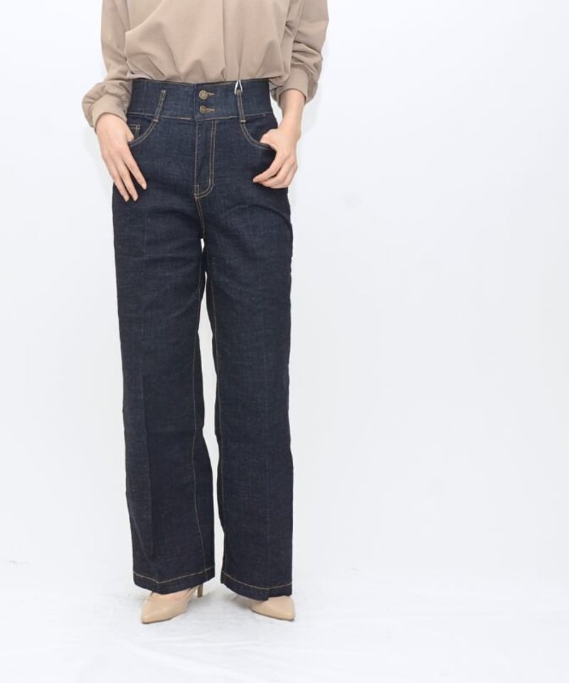 再再入荷】Praia プライア 神デニム！！ハイウエストセミワイドデニム
