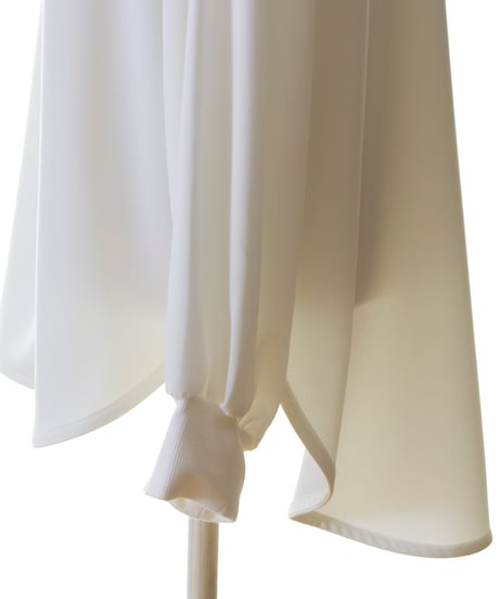 PASSIONE パシオーネ ROBE　ローブ　バックタック袖リブロゴジョーゼットトップス　436978