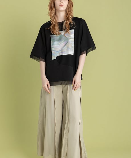 AULA AILA　アウラアイラ　SHELL PRINT T-SHIRT シェルプリントTシャツ　1251-08052