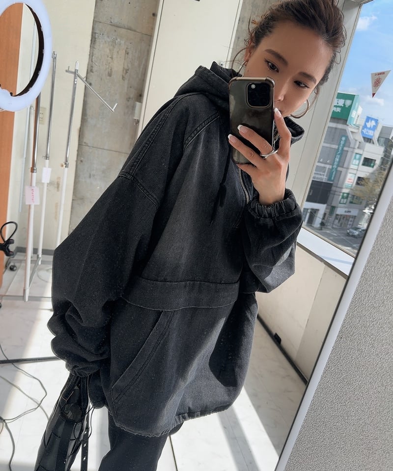 AgAwd アガウド BLACK Denim Pull Over ブラックデニムプルオーバー