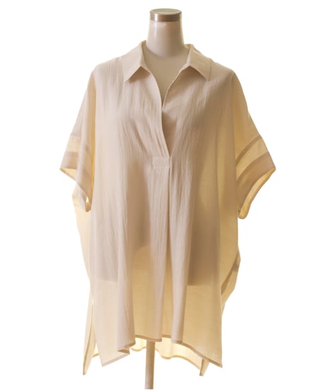 cafune カフネ PASSIONE パシオーネ ROBE　ローブ楊柳素材スキッパーシャツ　435913