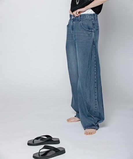 YENN イエン SIDE PLEATED DENIMPT