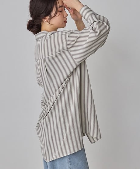 hunch ハンチ ストライプ オーバーサイズシャツ 2026新作 春夏 WLN5265