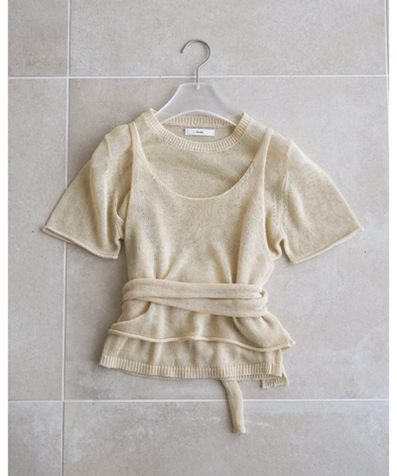 新品タグ付き anuke Wrapcami Layered Knit anuke アンヌーク Wrapcami Layered Knit 62620503 | De