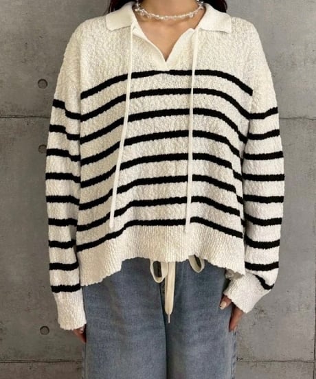 ROSIEE　ロージー ボーダースキッパー衿つきニット R781244 2026NEWARIIVAL