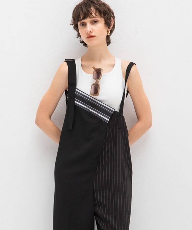 AULA AILA アウラアイラ ASYMMETRY SALOPETTE アシンメトリーサロペ