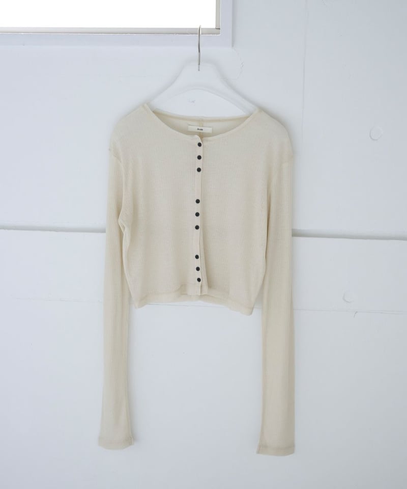 anuke アンヌーク Sheer Rib Cardigan 62520602 | Deargo
