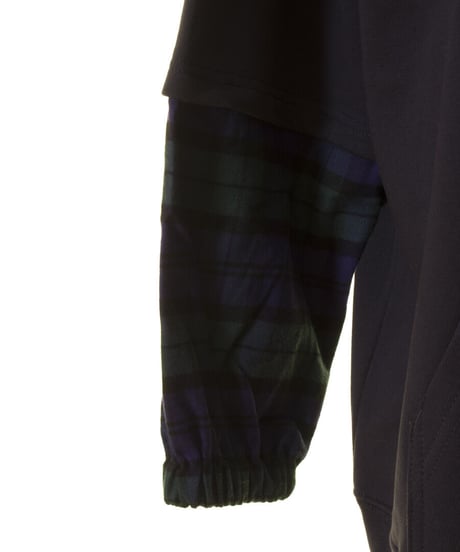Boutique Ordinary　ブティークオーディナリー Check Sleeve Docking Hoodie PO  BO23-308T