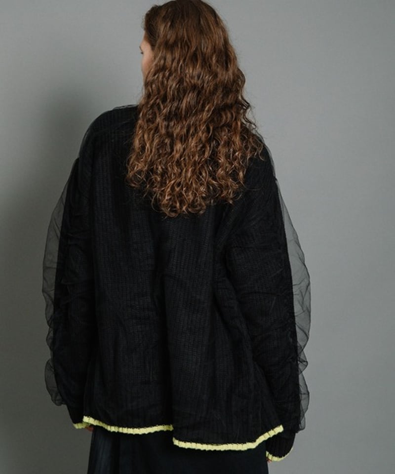 AULA AILA アウラアイラ カーディガン チュールレイヤードニット  