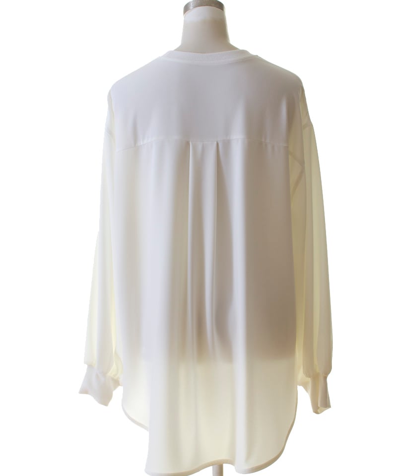 PASSIONE パシオーネ ROBE ローブ バックタック袖リブロゴジョーゼット 