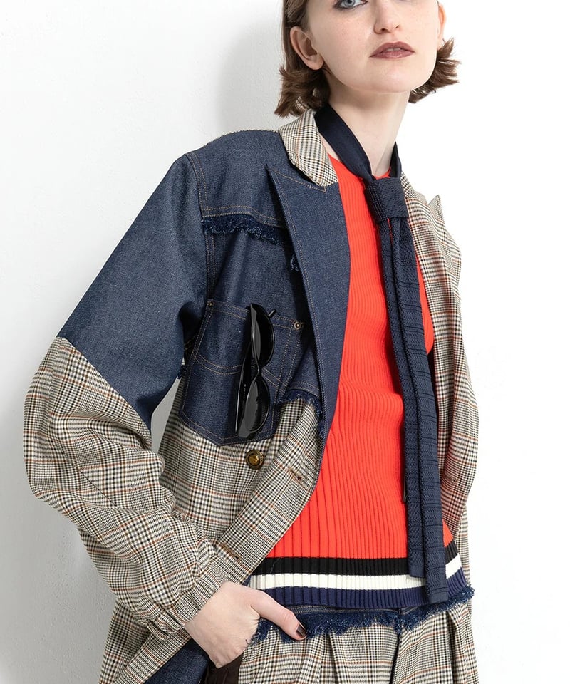 アウラアイラCHECK DENIM COMBINATION JACKET新品 AULA AILA｜CHECK DENIM COMBINATION JACKET | Rakuten Fashion