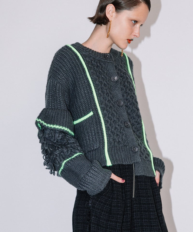 AULA AILA アウラアイラ ループフリンジニットカーディガン LOOP