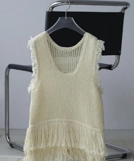 anuke アンヌーク Fringe Knit Tanktop 62610510 本州送料無料！3月中旬～4月中旬発送予定