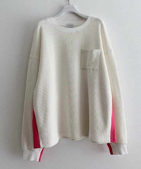 2024SPRING＆SUMEER　HC∀E　エイチシーエーイー　イーチBICOLOR WAFFLE TOP No. E24S0009