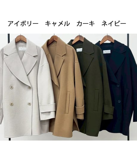 シャルムショートビーバー　ストール付きウールコート　652-94001　2026AW　9月下旬発送