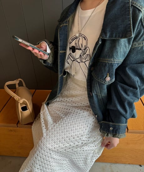 ROSIEE　ロージー R010307　女の子柄コード刺繍Tシャツ