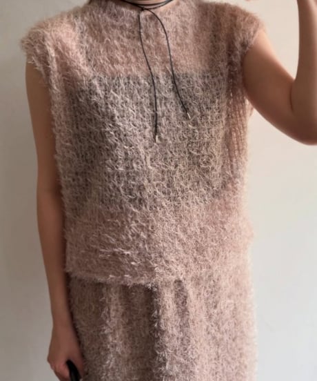 Cafune　カフネ　feather tulle french pullover フェザー×チュールのフレンチスリーブブラウス 535906