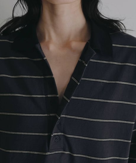 anuke アンヌーク　Border Loose Polotops　62620613
