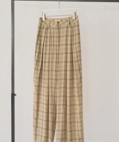 anuke アンヌーク Check Daubletuck Pants 62610702 本州送料無料！4月中旬～5月中旬発送予定