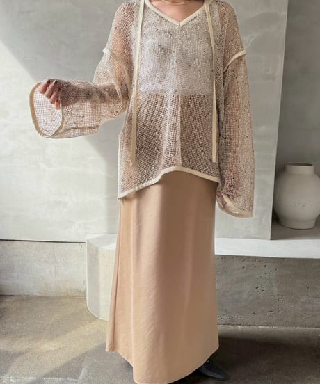 Cafune　カフネ　mesh tweed 2way pullover メッシュツィード2ウェィプルオーバー　535939