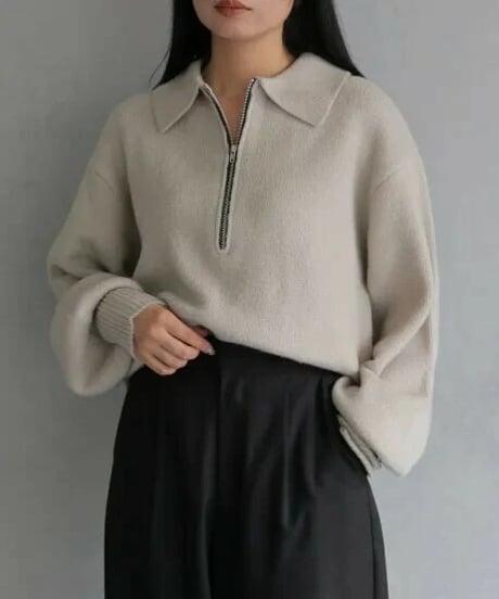 &g'aime アンジェム ポロハーフジップニット　　986-67014
