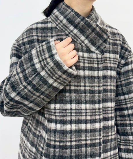 CYNICAL シニカル PENEWWOOL 1/10randam check (ラベル付き)652-94016　ウールチェック柄ロングコート　10月下旬発送