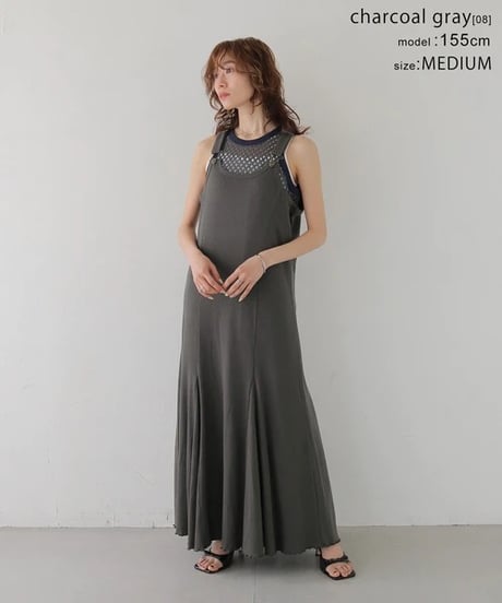 CLEIO クレイオ　リブテレコサロペットワンピース 922-15628(2026NEWARIIVAL)