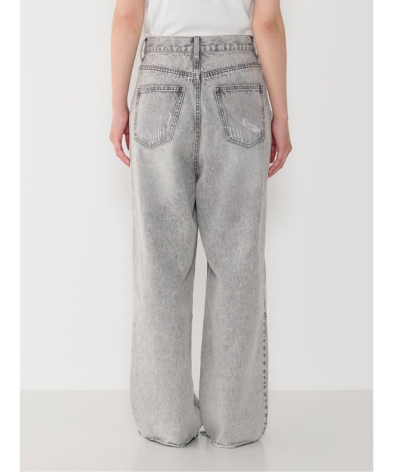 YENN HIGH RISE TUCK WIDE PANTS L/GRAY 36