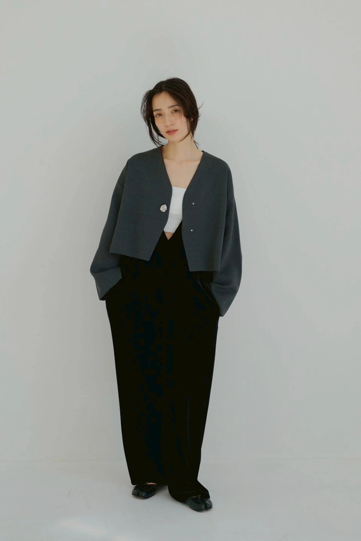 【新品】IFMEH イフメRónde knit jacket (black) IFMEH イフメ @miho× IFMEH Rónde knit jacket 本州送料無料