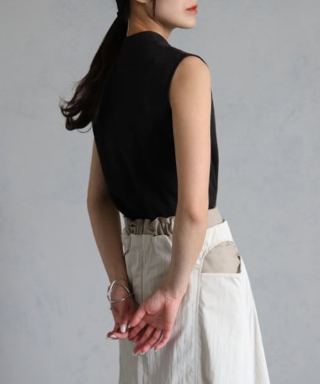 MILANRIB SLEEVELESS KNIT TOPSミラノリブノースリーブトップス 送料無料