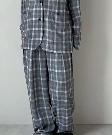 anuke アンヌーク Check Daubletuck Pants 62610702 本州送料無料！4月中旬～5月中旬発送予定