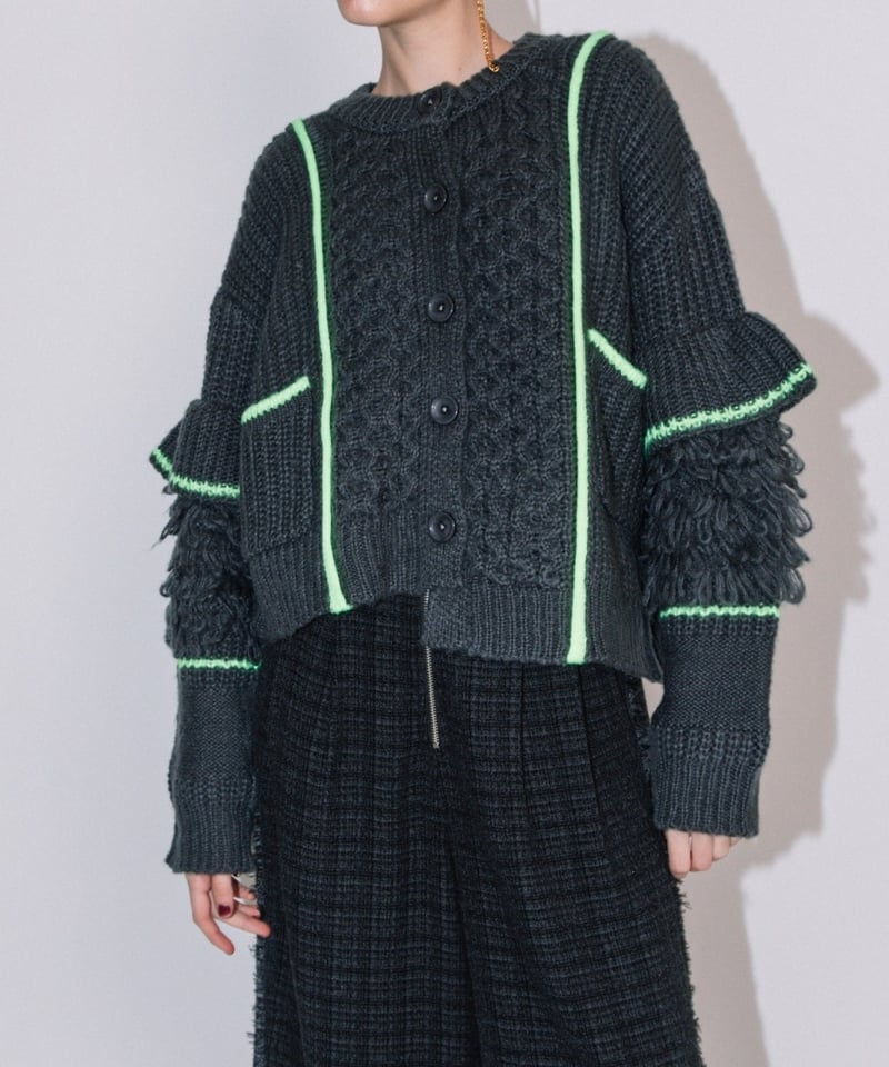 ALUA AILA／アウラアイラ　レイヤードドレープカーディガン AULA AILA アウラアイラ ループフリンジニットカーディガン LOOP