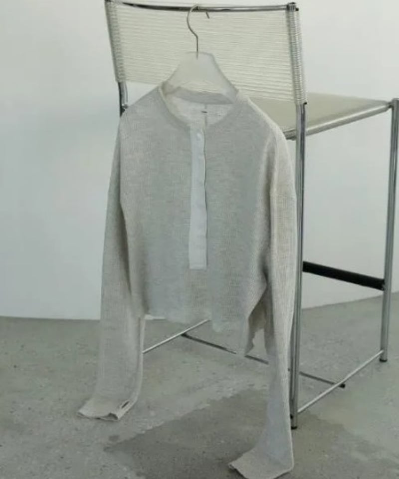 anuke (アンヌーク） Waffle Henley Tops 62520628 | Deargo