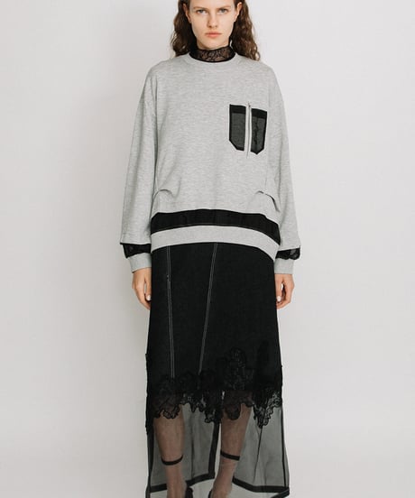 AULA AILA　アウラアイラ　シアーコンビネーションプルオーバー SHEER COMBINATION PULLOVER 1251-08010 送料無料