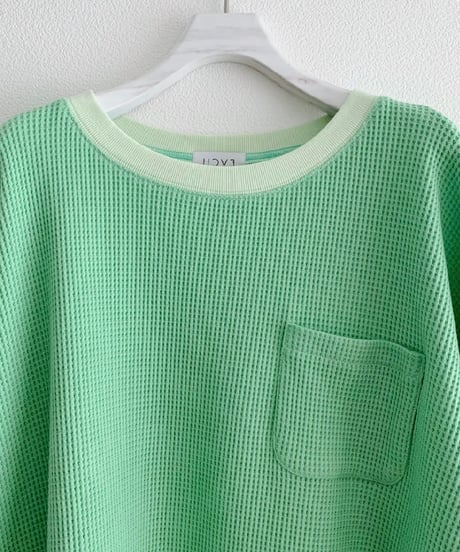 2024SPRING＆SUMEER　HC∀E　エイチシーエーイー　イーチBICOLOR WAFFLE TOP No. E24S0009