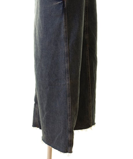 PaulineBleu(ポリーヌブルー) 裾フリンジデニムジャンスカ デニム　ジャンパースカート 裾フリンジデニムジャンスカワンピース56722 本州送料無料 人気アイテム
