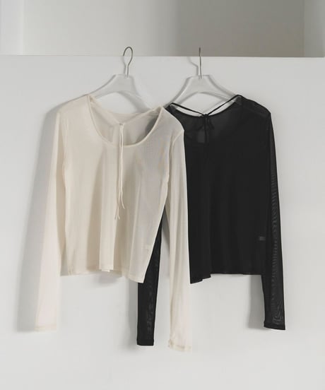 etsu anuke アンヌーク Sheer Peplum Tops anuke