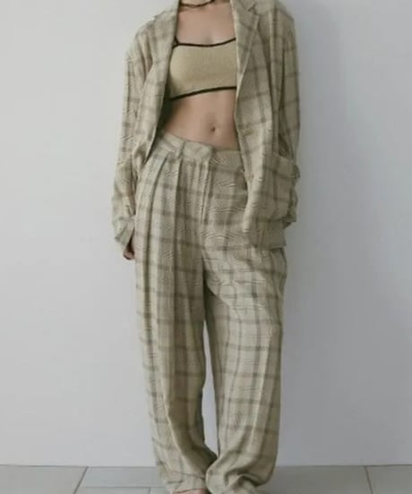 anuke アンヌーク Check Daubletuck Pants 62610702 本州送料無料！4月中旬～5月中旬発送予定