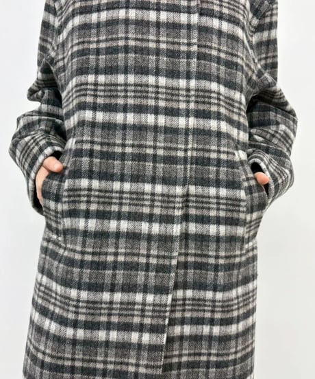 CYNICAL シニカル PENEWWOOL 1/10randam check (ラベル付き)652-94016　ウールチェック柄ロングコート　10月下旬発送