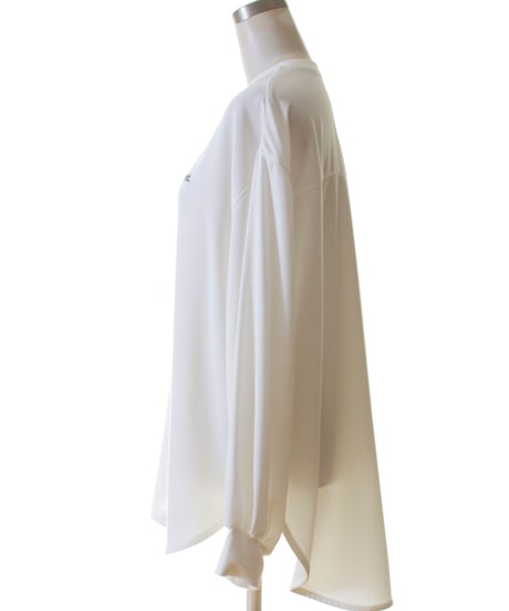 PASSIONE パシオーネ ROBE　ローブ　バックタック袖リブロゴジョーゼットトップス　436978