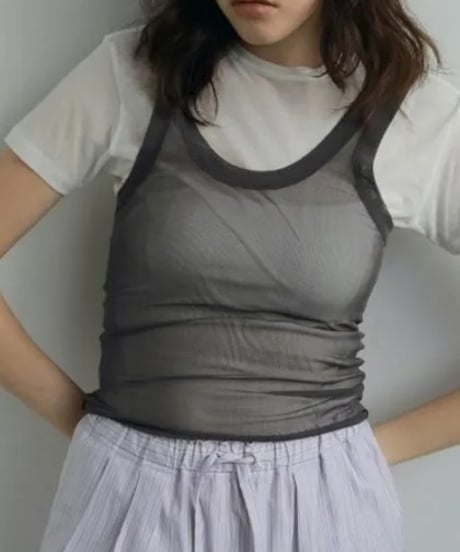 anuke アンヌーク Tulle Tank Top タンクトップ 62520621