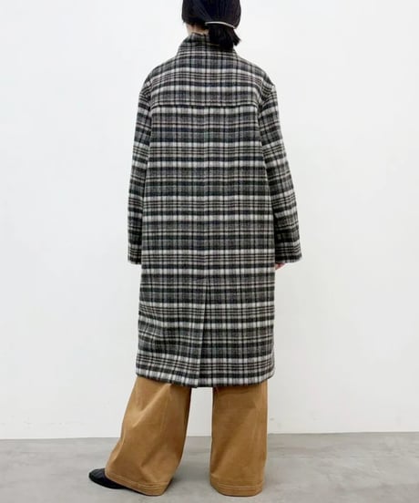 CYNICAL シニカル PENEWWOOL 1/10randam check (ラベル付き)652-94016　ウールチェック柄ロングコート　10月下旬発送