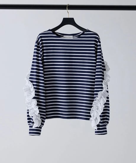 Mewl ミュール　ボーダーフリルスリーブトップス/M254-83047　2026NEWARIIVAL