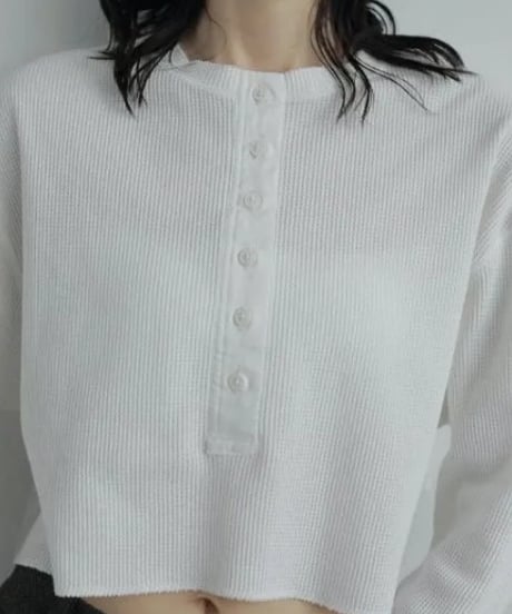 anuke (アンヌーク） Waffle Henley Tops 62520628